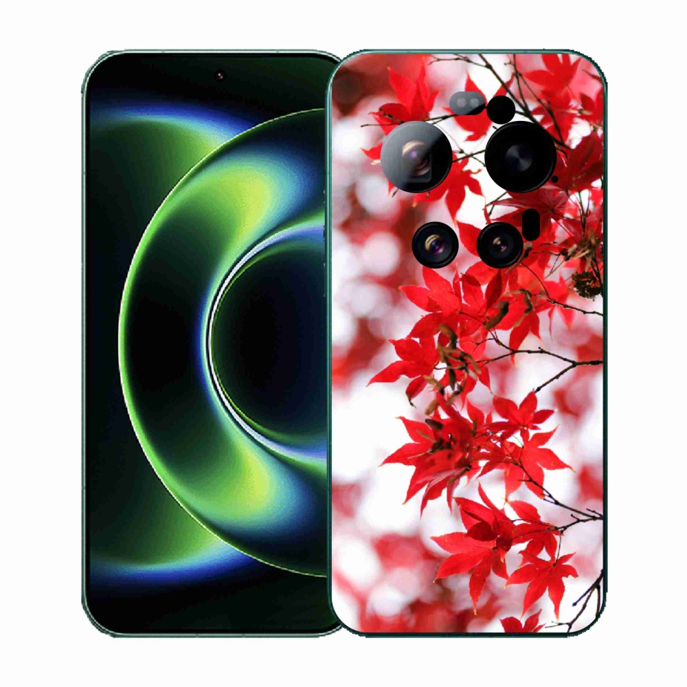 Gelový kryt mmCase na Xiaomi 17 Ultra - červené listy