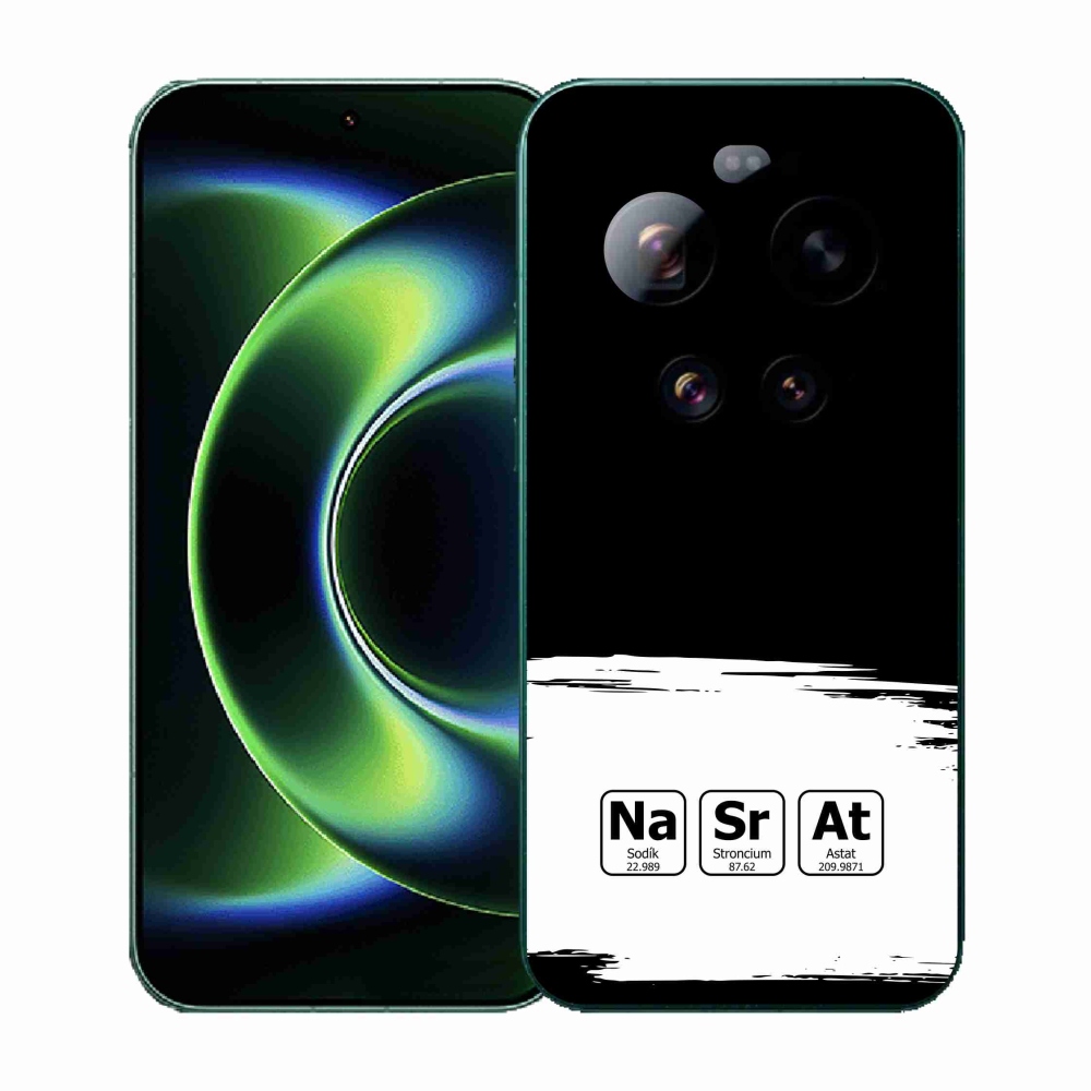 Gelový kryt mmCase na Xiaomi 17 Ultra - chemické prvky bíločerné pozadí