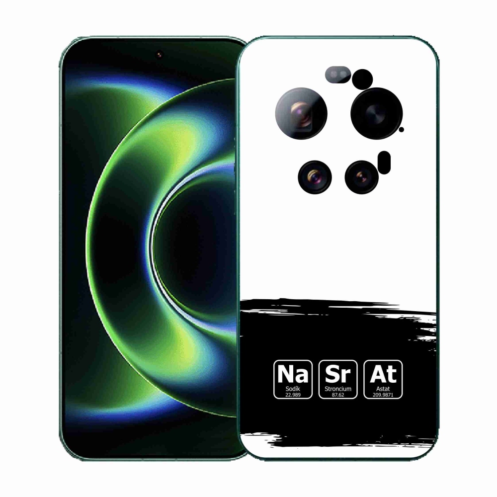 Gelový kryt mmCase na Xiaomi 17 Ultra - chemické prvky černobílé pozadí