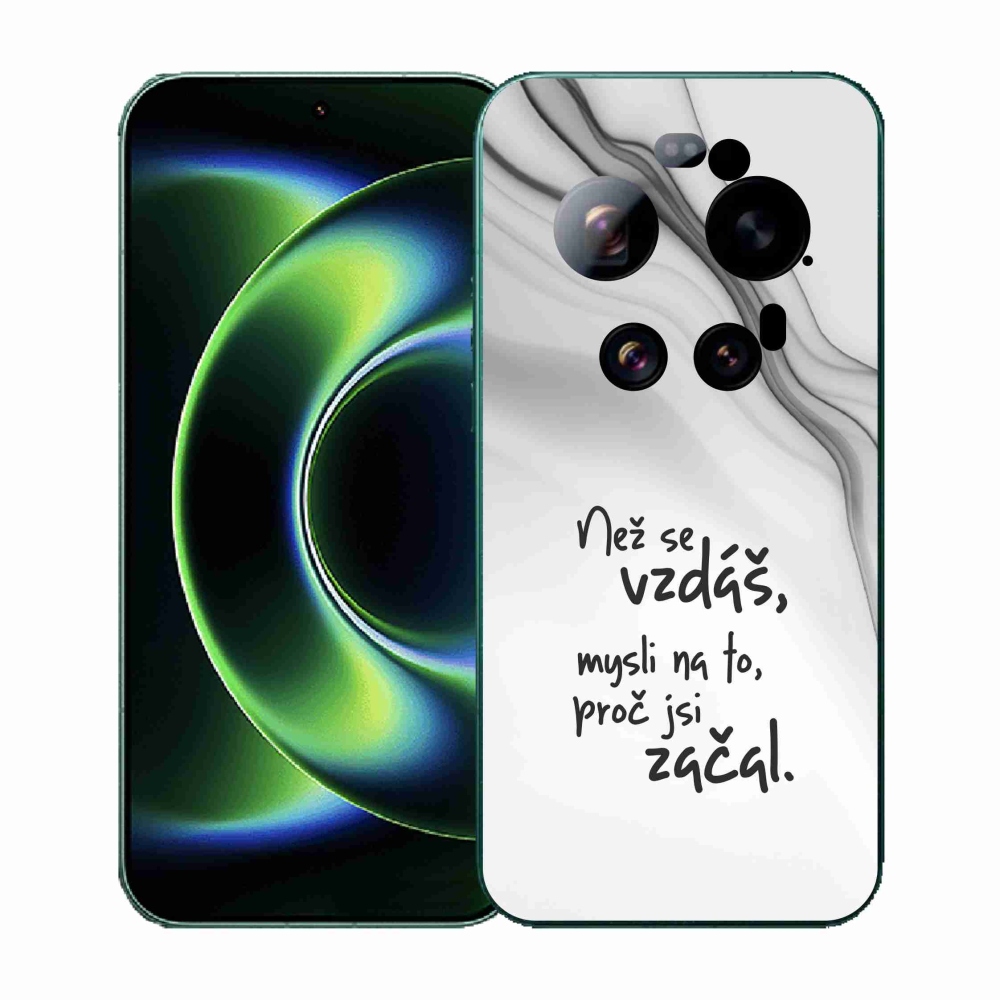 Gelový kryt mmCase na Xiaomi 17 Ultra - citát 2 bílé pozadí