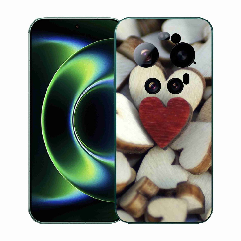 Gelový kryt mmCase na Xiaomi 17 Ultra - gravírované červené srdce 