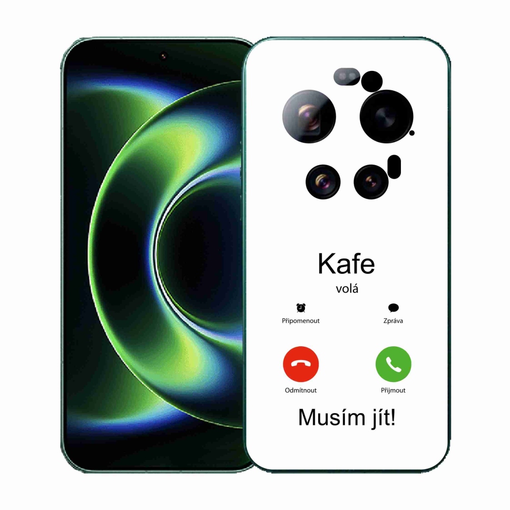 Gelový kryt mmCase na Xiaomi 17 Ultra - kafe volá bílé pozadí