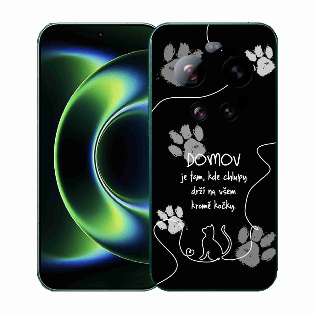 Gelový kryt mmCase na Xiaomi 17 Ultra - kočičí motiv černé pozadí