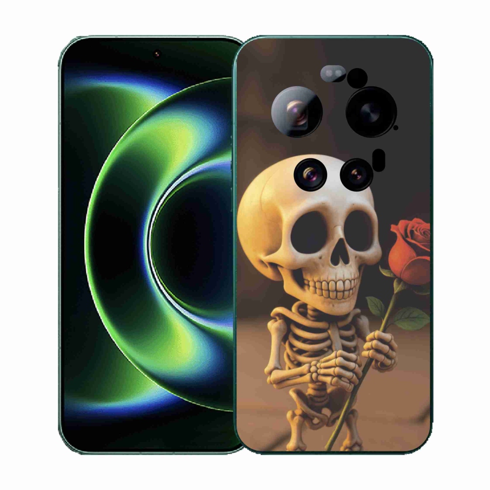 Gelový kryt mmCase na Xiaomi 17 Ultra - kostlivec s růží