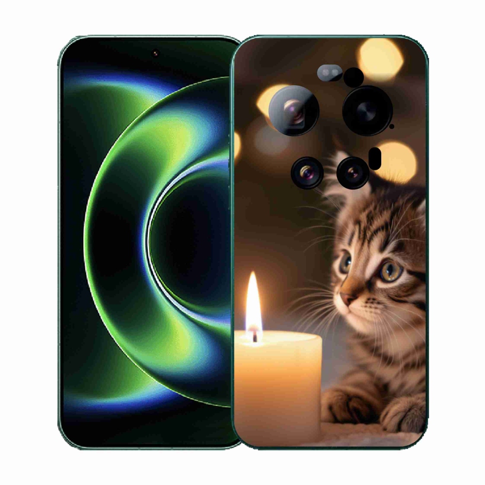 Gelový kryt mmCase na Xiaomi 17 Ultra - kotě a svíčka
