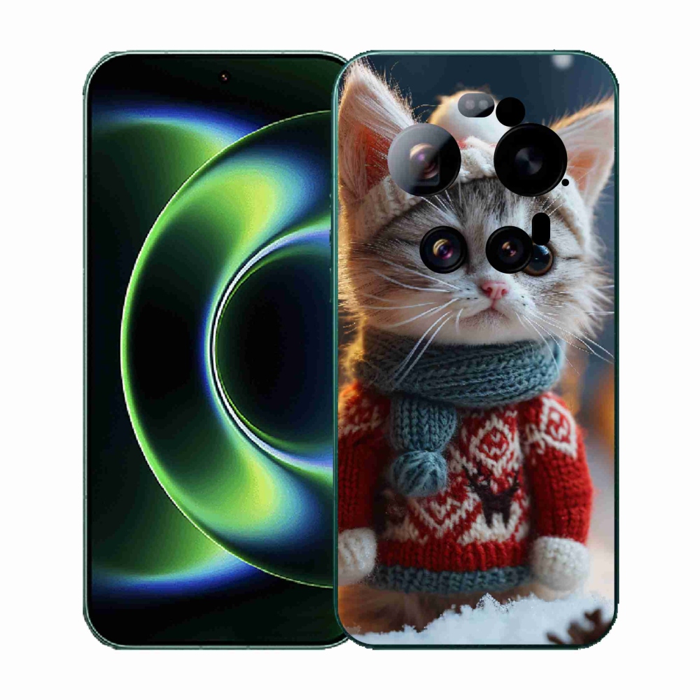 Gelový kryt mmCase na Xiaomi 17 Ultra - kotě ve svetru