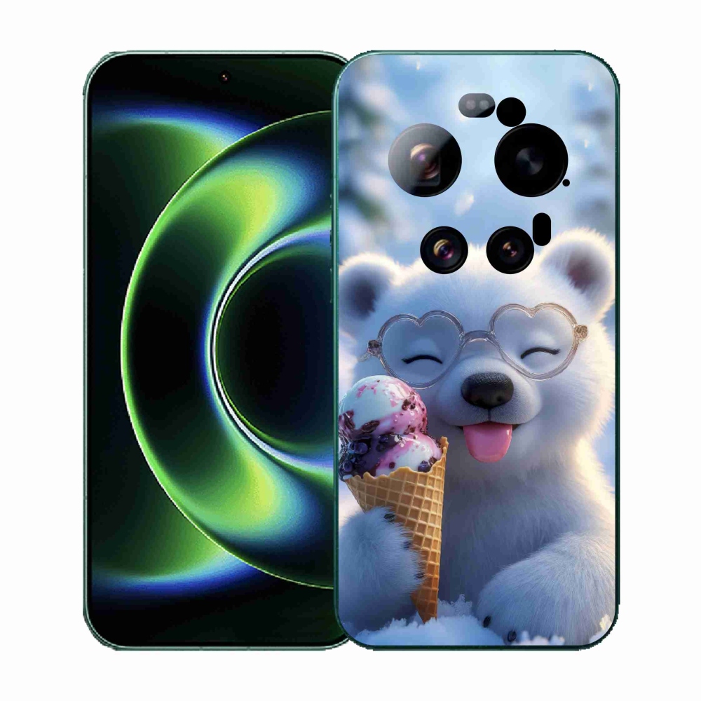 Gelový kryt mmCase na Xiaomi 17 Ultra - medvídek se zmrzlinou