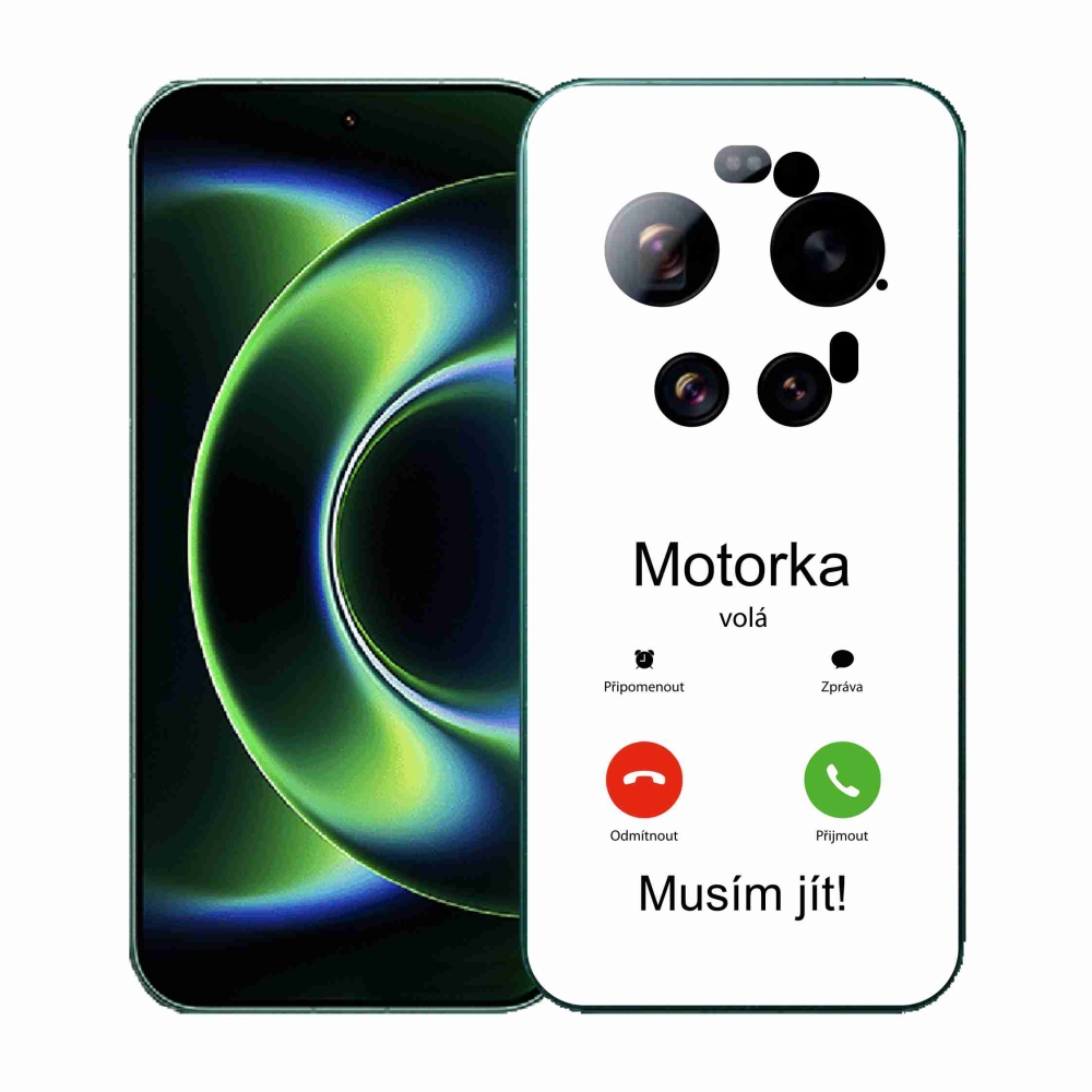 Gelový kryt mmCase na Xiaomi 17 Ultra - motorka volá bílé pozadí