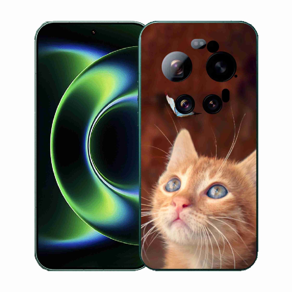 Gelový kryt mmCase na Xiaomi 17 Ultra - motýl a kotě