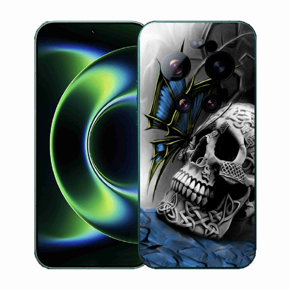 Gelový kryt mmCase na Xiaomi 17 Ultra - motýl a lebka