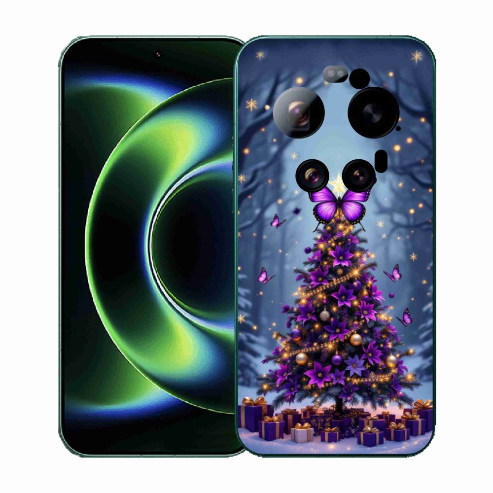 Gelový kryt mmCase na Xiaomi 17 Ultra - motýlí vánoční stromek