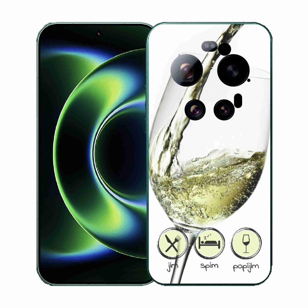 Gelový kryt mmCase na Xiaomi 17 Ultra - sklenička vína bílé