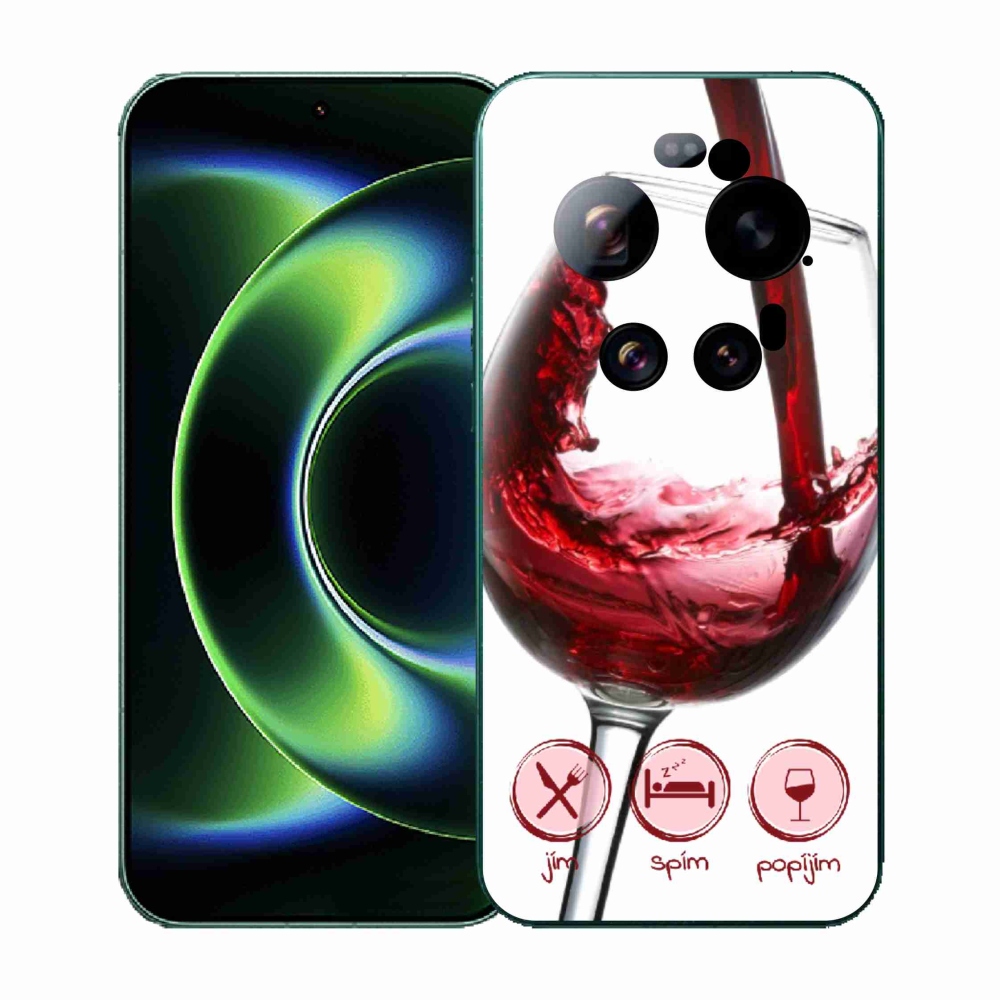 Gelový kryt mmCase na Xiaomi 17 Ultra - sklenička vína červené