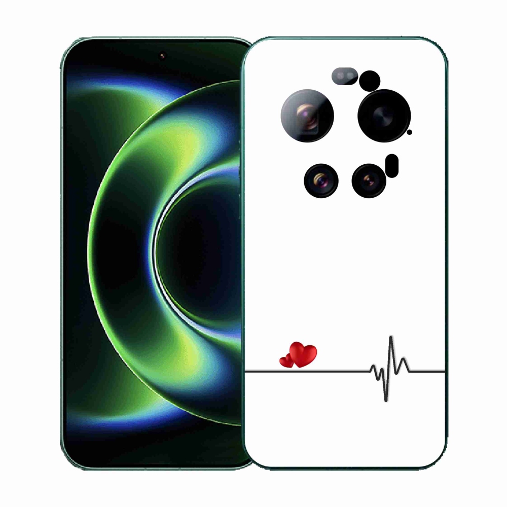 Gelový kryt mmCase na Xiaomi 17 Ultra - srdce a tep bílé pozadí