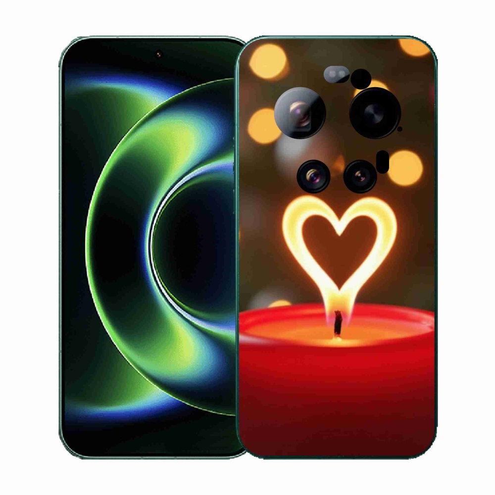 Gelový kryt mmCase na Xiaomi 17 Ultra - srdce z plamene