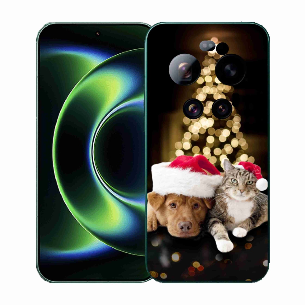 Gelový kryt mmCase na Xiaomi 17 Ultra - vánoční pes a kočka