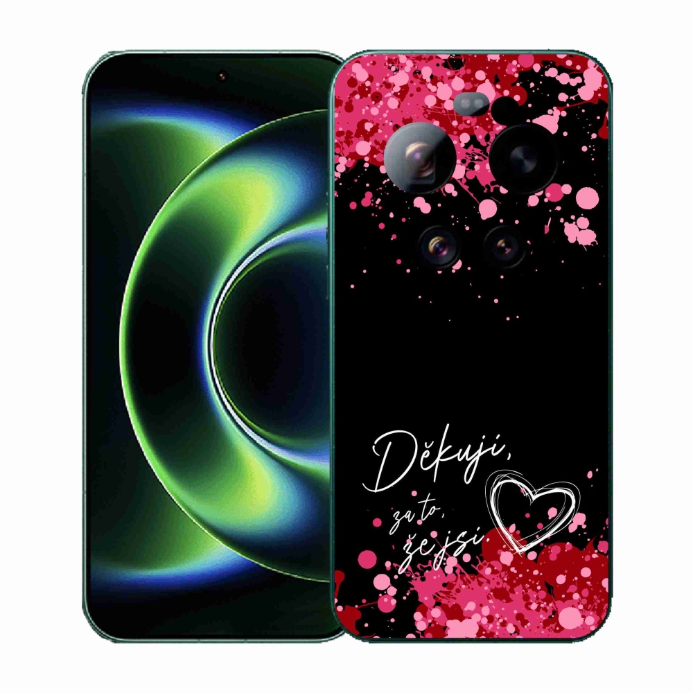 Gelový kryt mmCase na Xiaomi 17 Ultra - zamilovaný text 2 černé pozadí