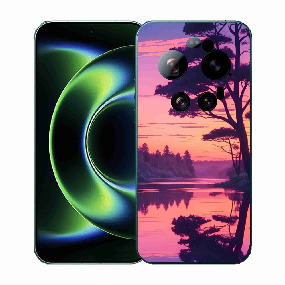 Gelový kryt mmCase na Xiaomi 17 Ultra - západ slunce nad jezerem