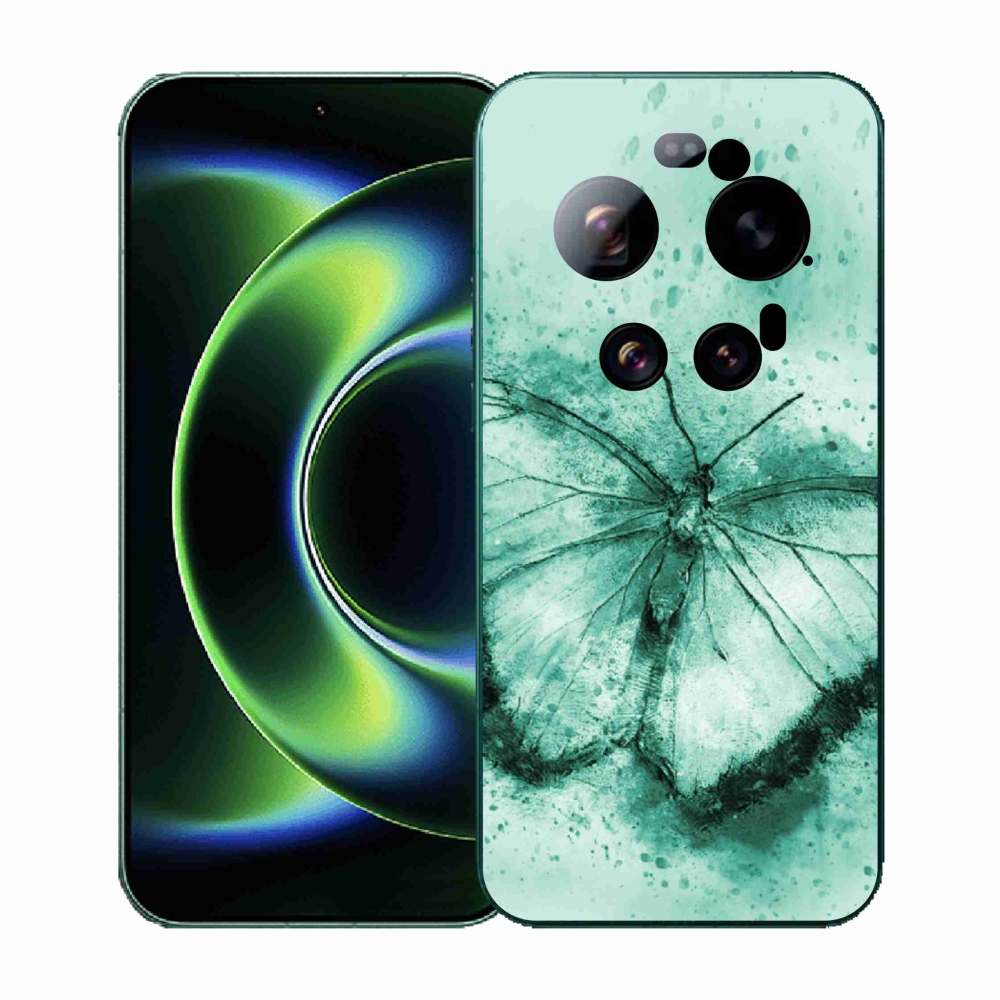 Gelový kryt mmCase na Xiaomi 17 Ultra - zelený motýl