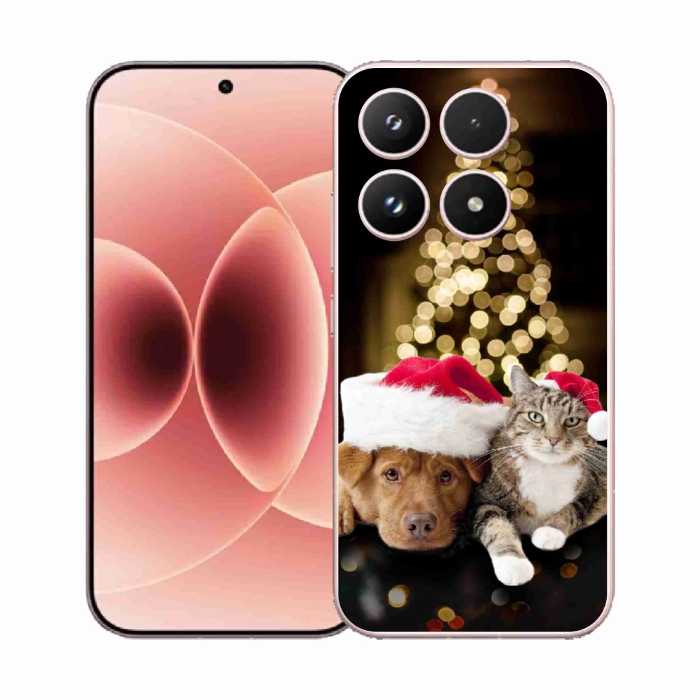 Gelový kryt mmCase na Xiaomi 17 - vánoční pes a kočka