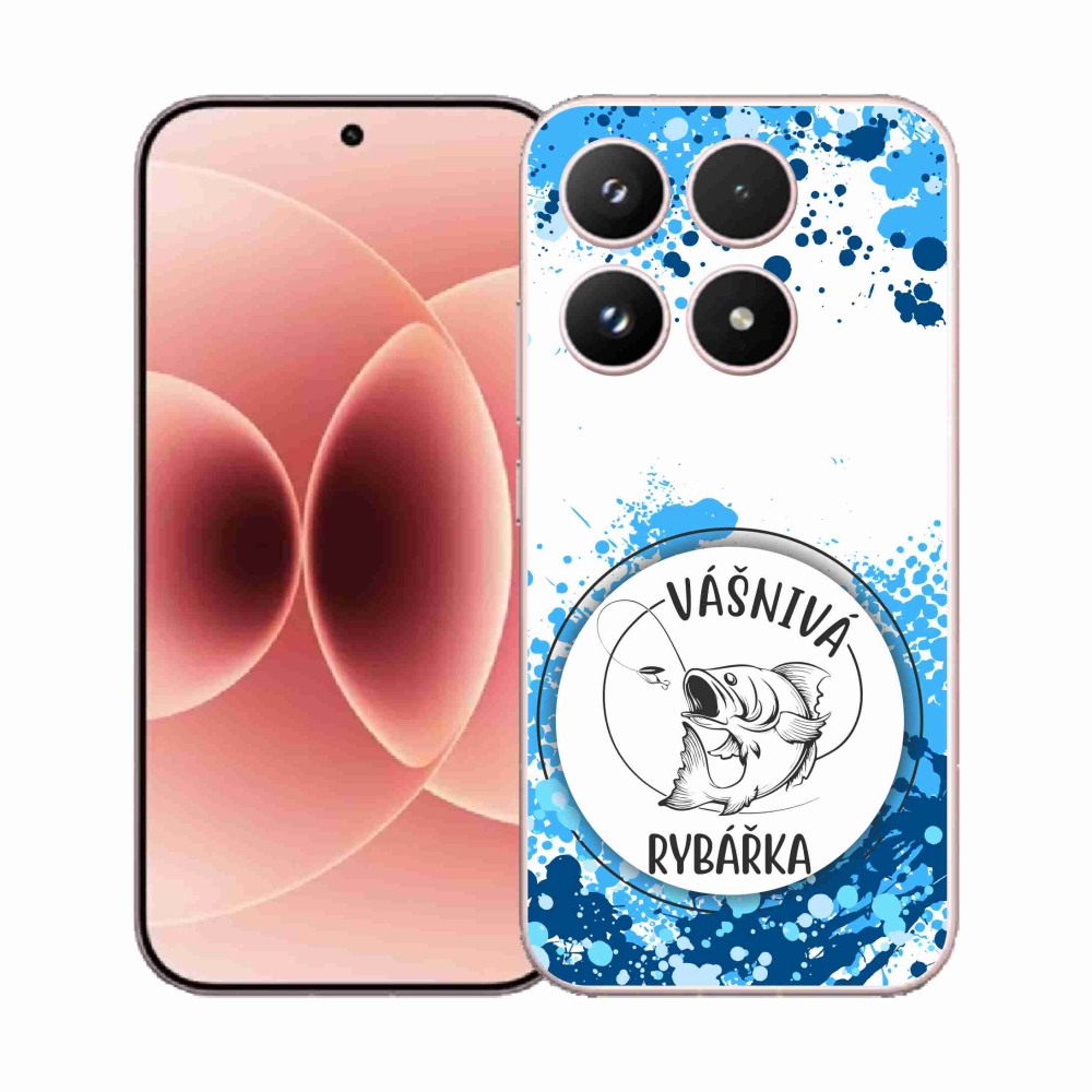 Gelový kryt mmCase na Xiaomi 17 - vášnivá rybářka bílé pozadí