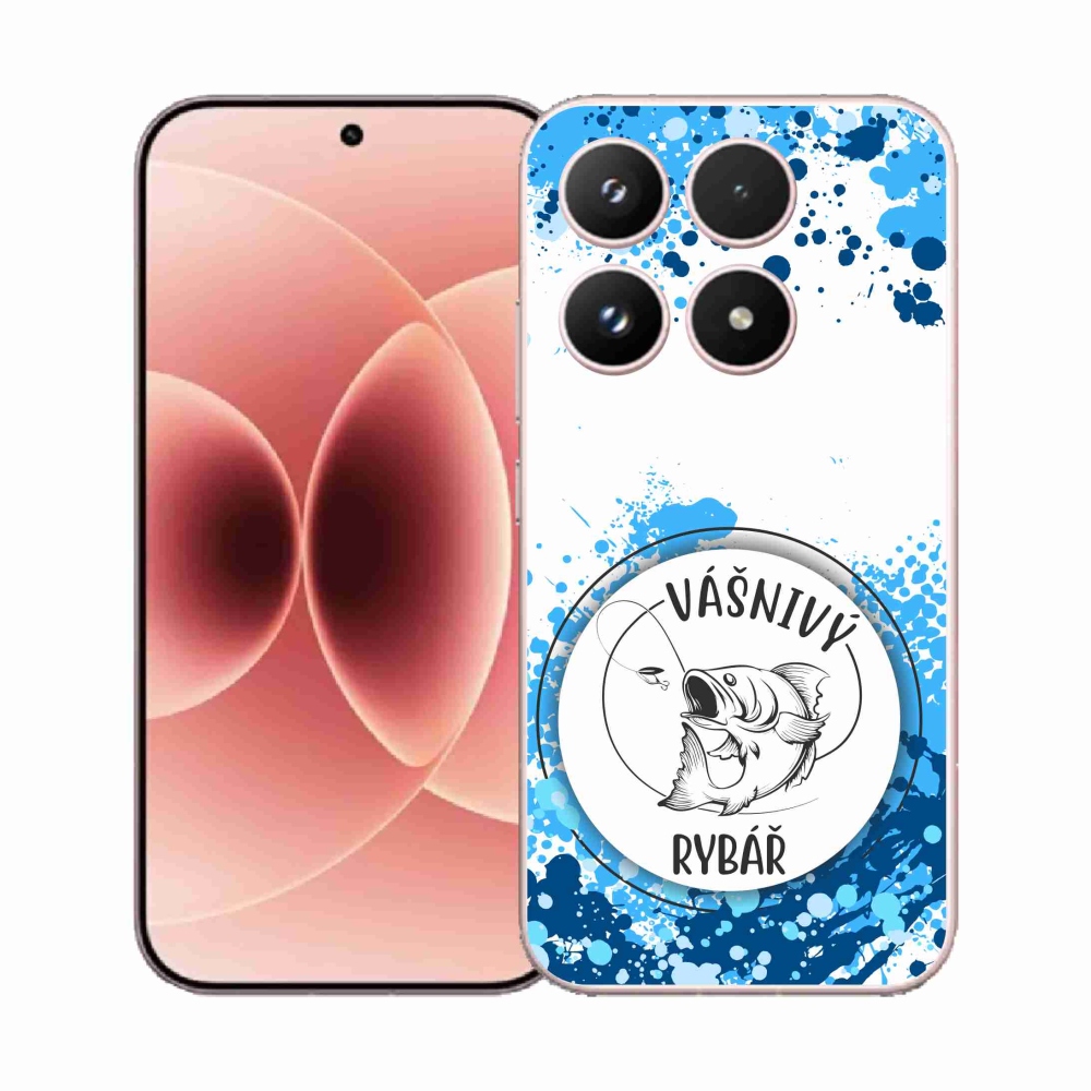 Gelový kryt mmCase na Xiaomi 17 - vášnivý rybář bílé pozadí