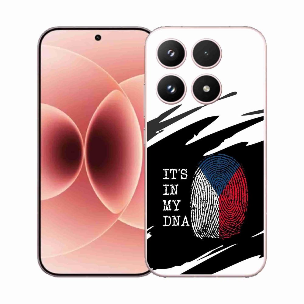 Gelový kryt mmCase na Xiaomi 17 - vlajka otisk prstu černobílé pozadí