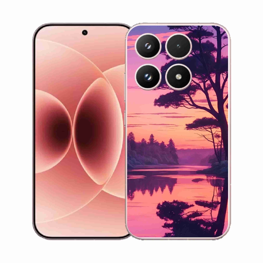 Gelový kryt mmCase na Xiaomi 17 - západ slunce nad jezerem