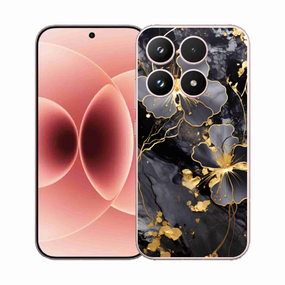 Gelový kryt mmCase na Xiaomi 17 - zlaté květy