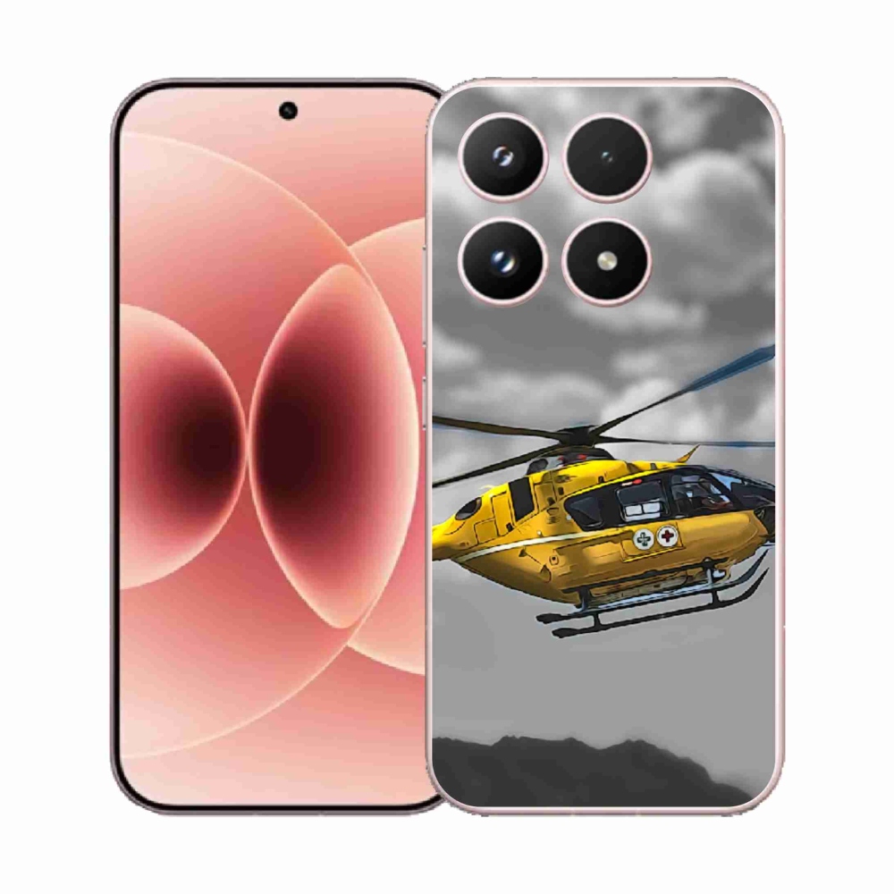 Gelový kryt mmCase na Xiaomi 17 - žlutá helikoptéra