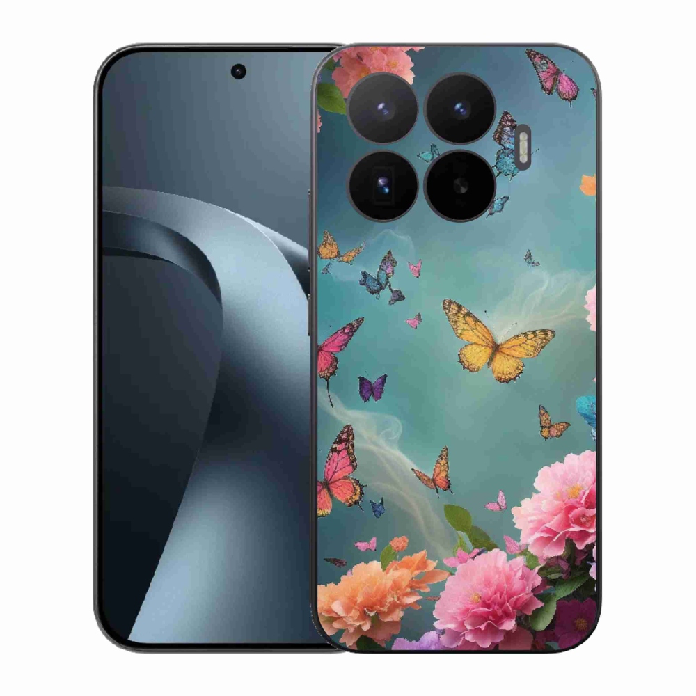 Gelový kryt mmCase na Xiaomi 17T - barevné květy a motýli