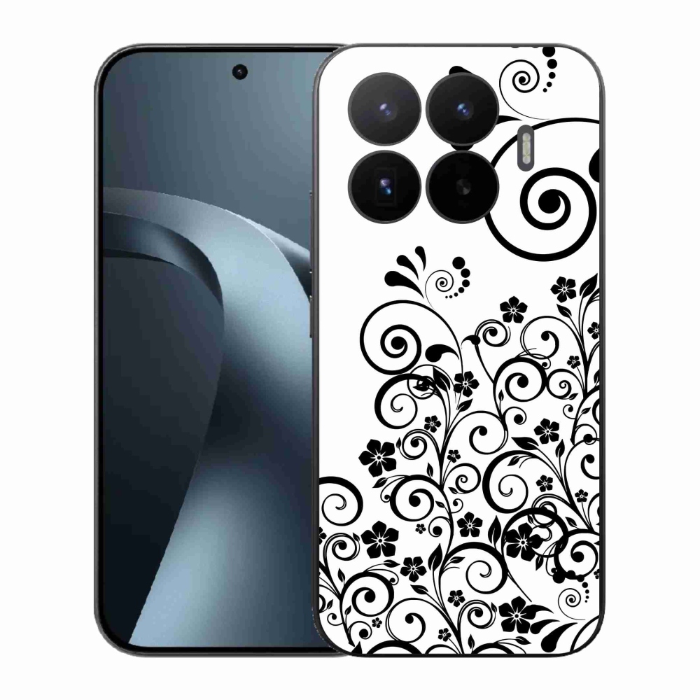 Gelový kryt mmCase na Xiaomi 17T - černobílé květinové vzory