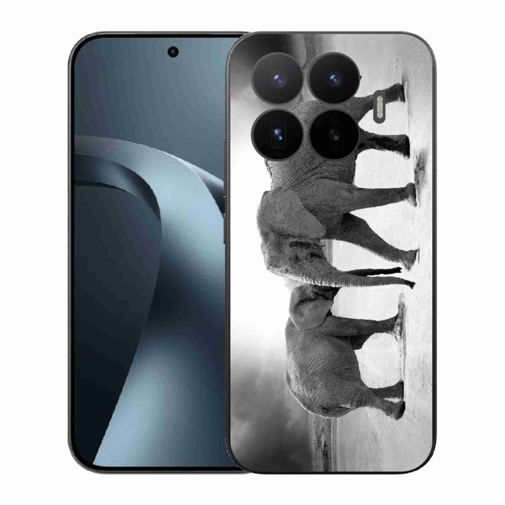 Gelový kryt mmCase na Xiaomi 17T - černobílí sloni