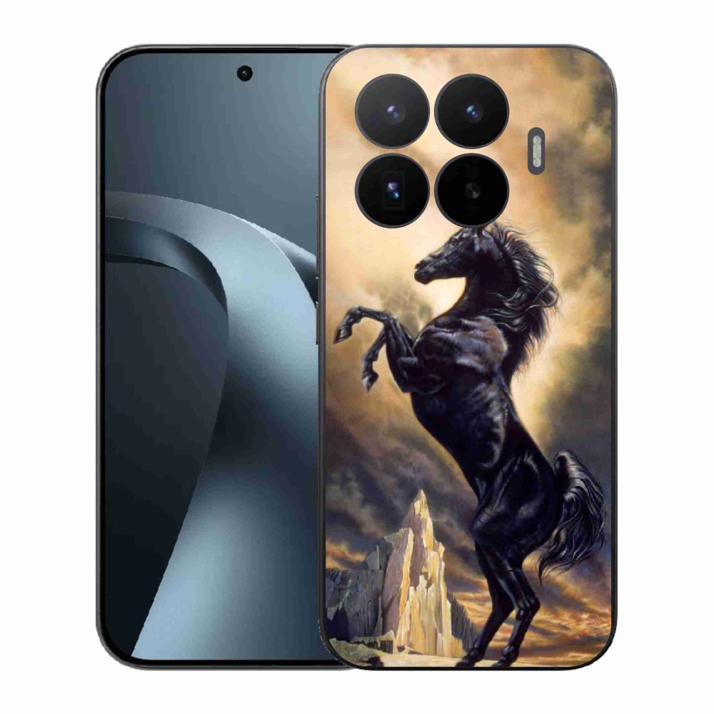 Gelový kryt mmCase na Xiaomi 17T - černý kreslený kůň