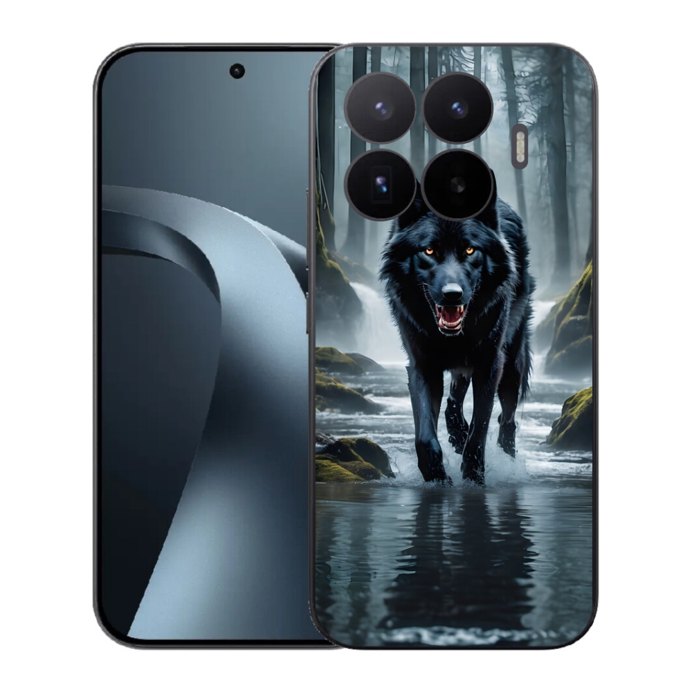 Gelový kryt mmCase na Xiaomi 17T - černý vlk