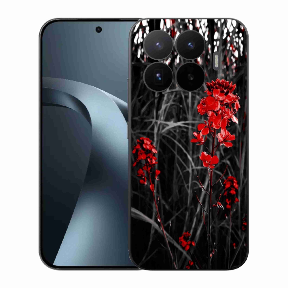 Gelový kryt mmCase na Xiaomi 17T - červená rostlina