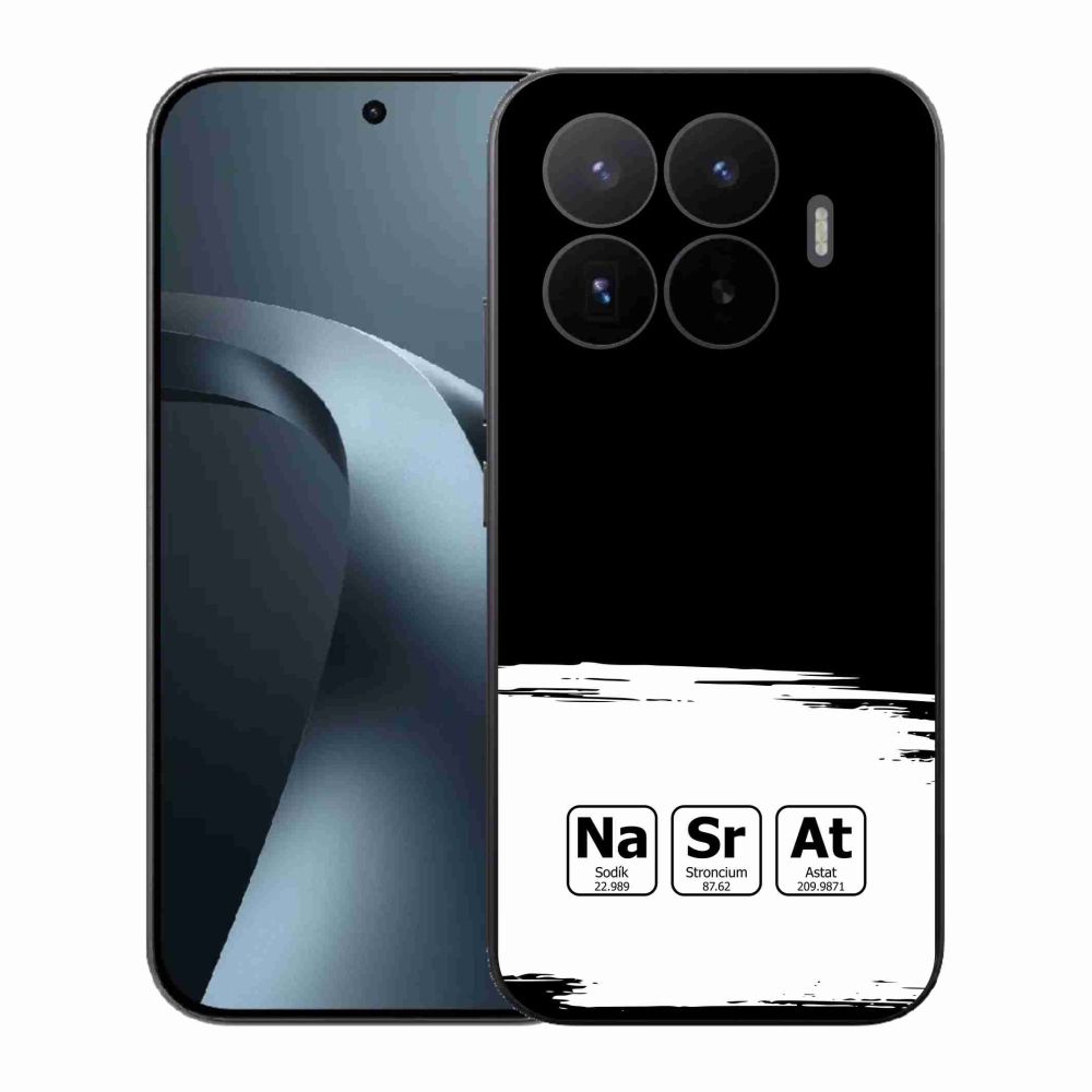 Gelový kryt mmCase na Xiaomi 17T - chemické prvky bíločerné pozadí