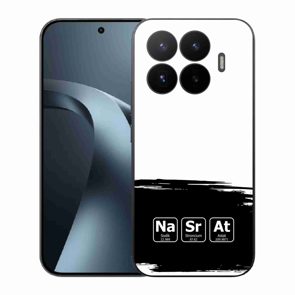 Gelový kryt mmCase na Xiaomi 17T - chemické prvky černobílé pozadí