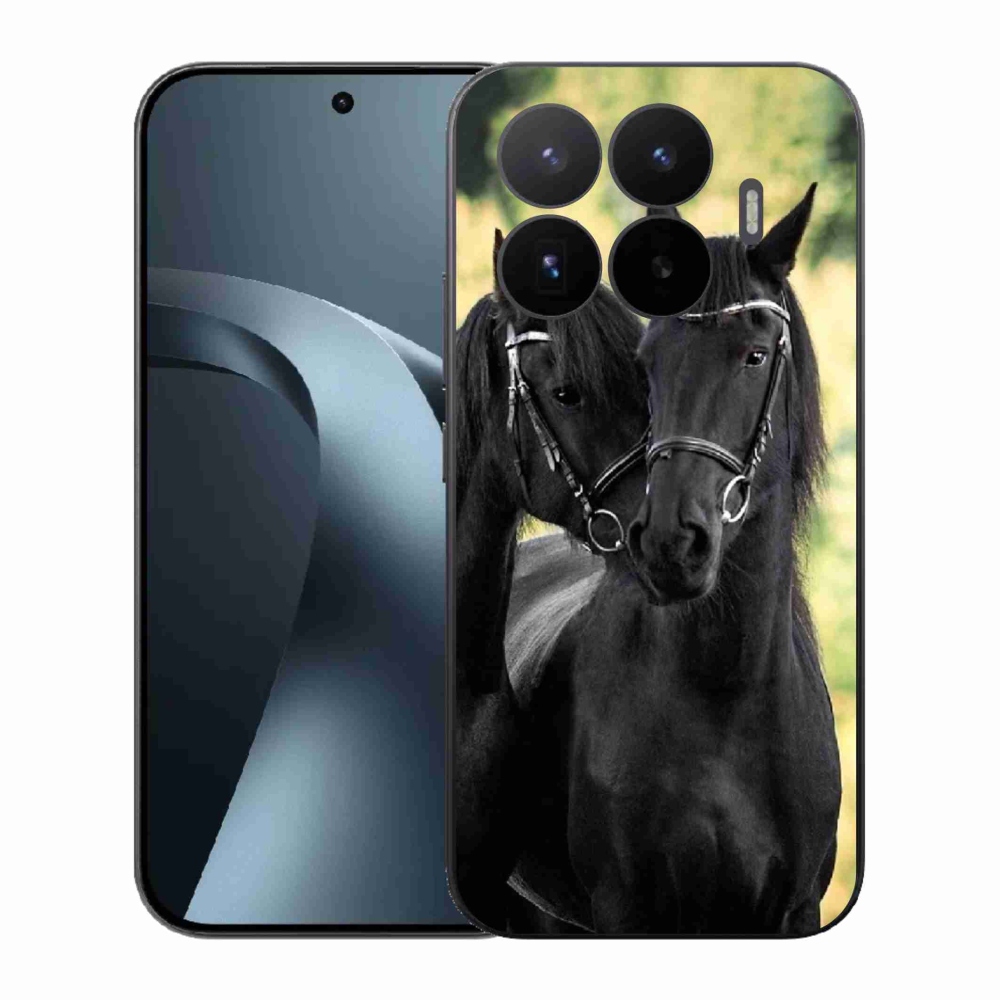 Gelový kryt mmCase na Xiaomi 17T - dva černí koně
