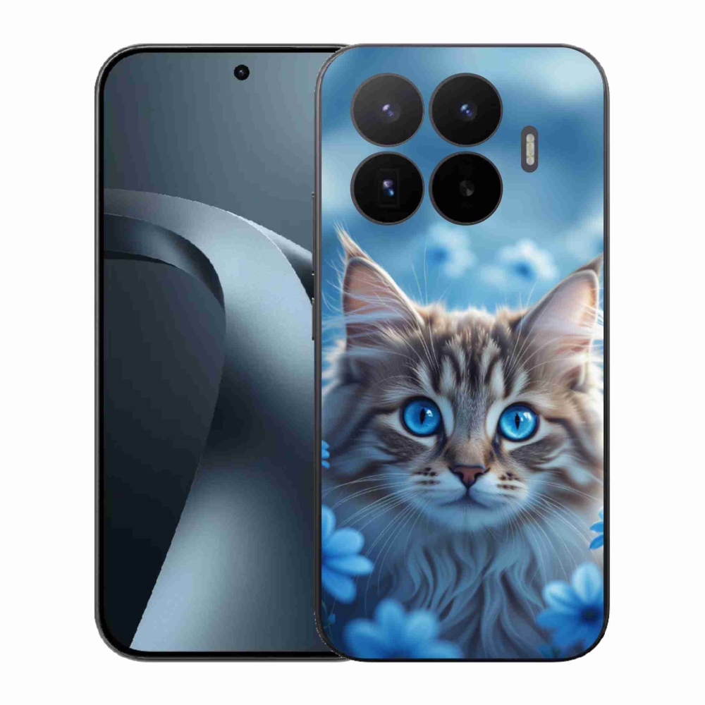 Gelový kryt mmCase na Xiaomi 17T - koťátko v modrých květech