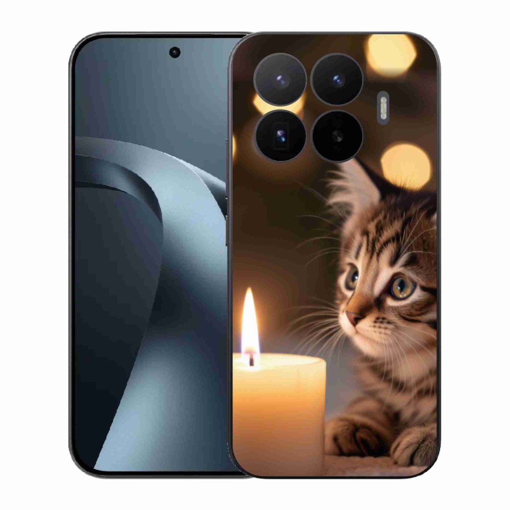 Gelový kryt mmCase na Xiaomi 17T - kotě a svíčka
