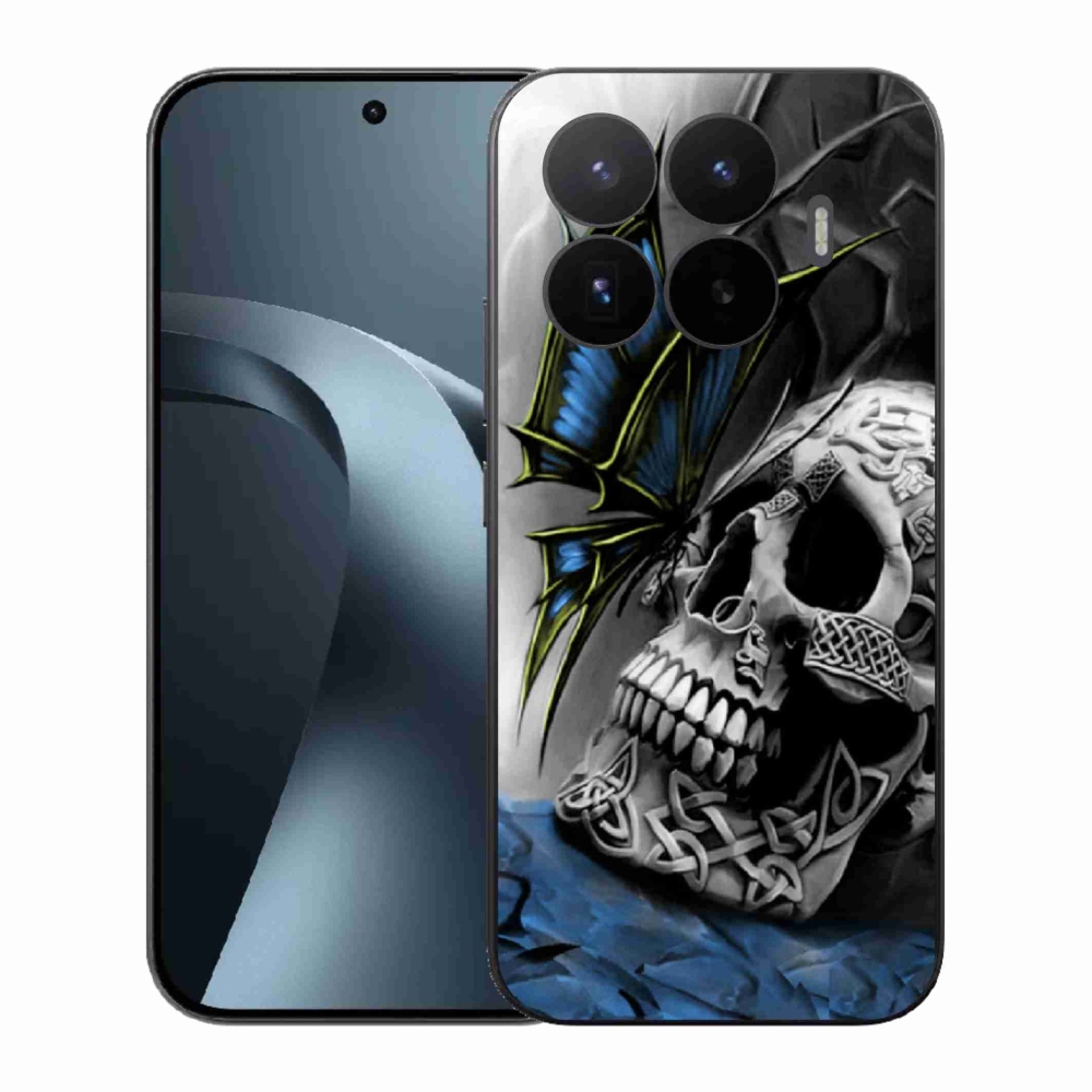 Gelový kryt mmCase na Xiaomi 17T - motýl a lebka