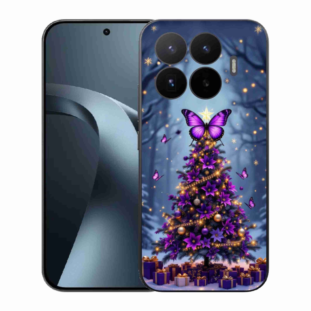 Gelový kryt mmCase na Xiaomi 17T - motýlí vánoční stromek