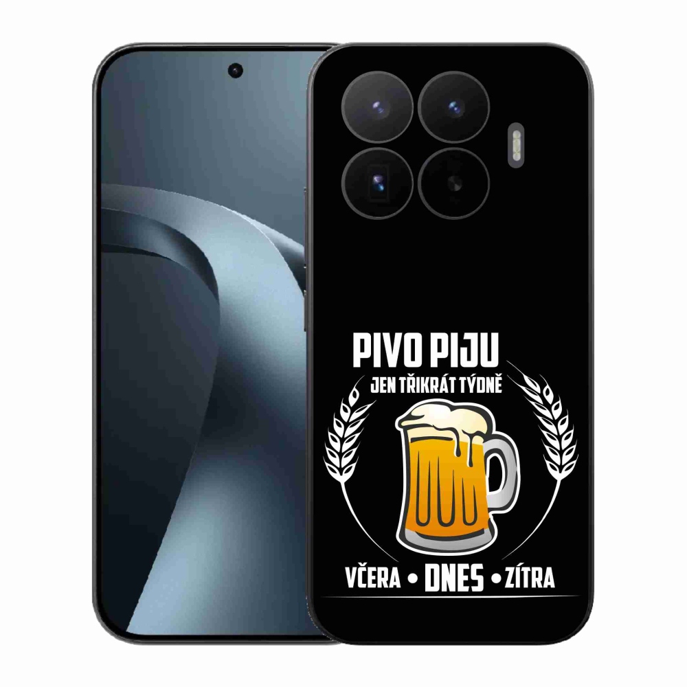 Gelový kryt mmCase na Xiaomi 17T - pivní motiv černé pozadí