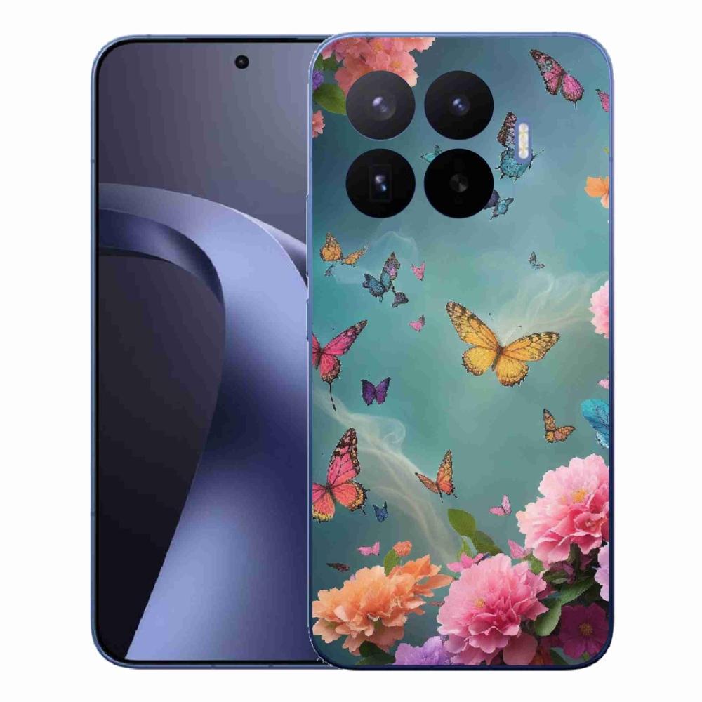 Gelový kryt mmCase na Xiaomi 17T Pro - barevné květy a motýli