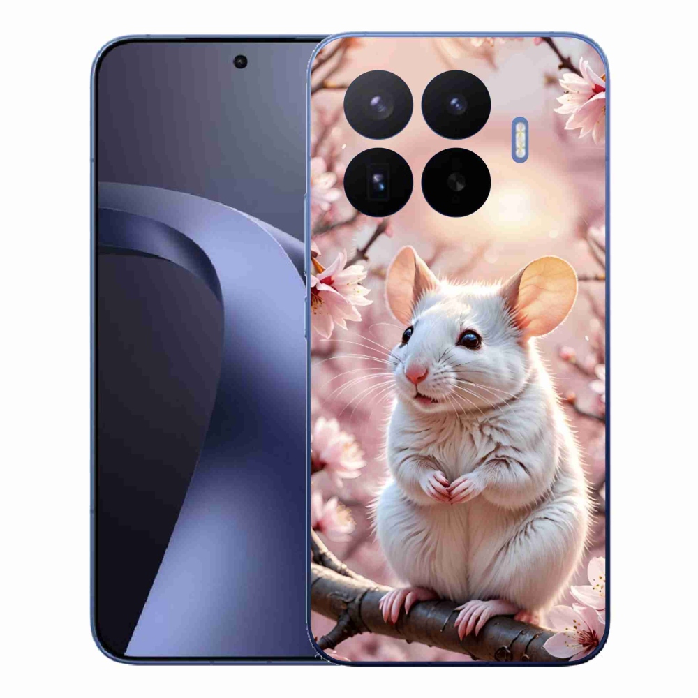 Gelový kryt mmCase na Xiaomi 17T Pro - bílá myš na větvi