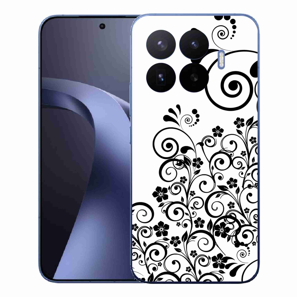 Gelový kryt mmCase na Xiaomi 17T Pro - černobílé květinové vzory