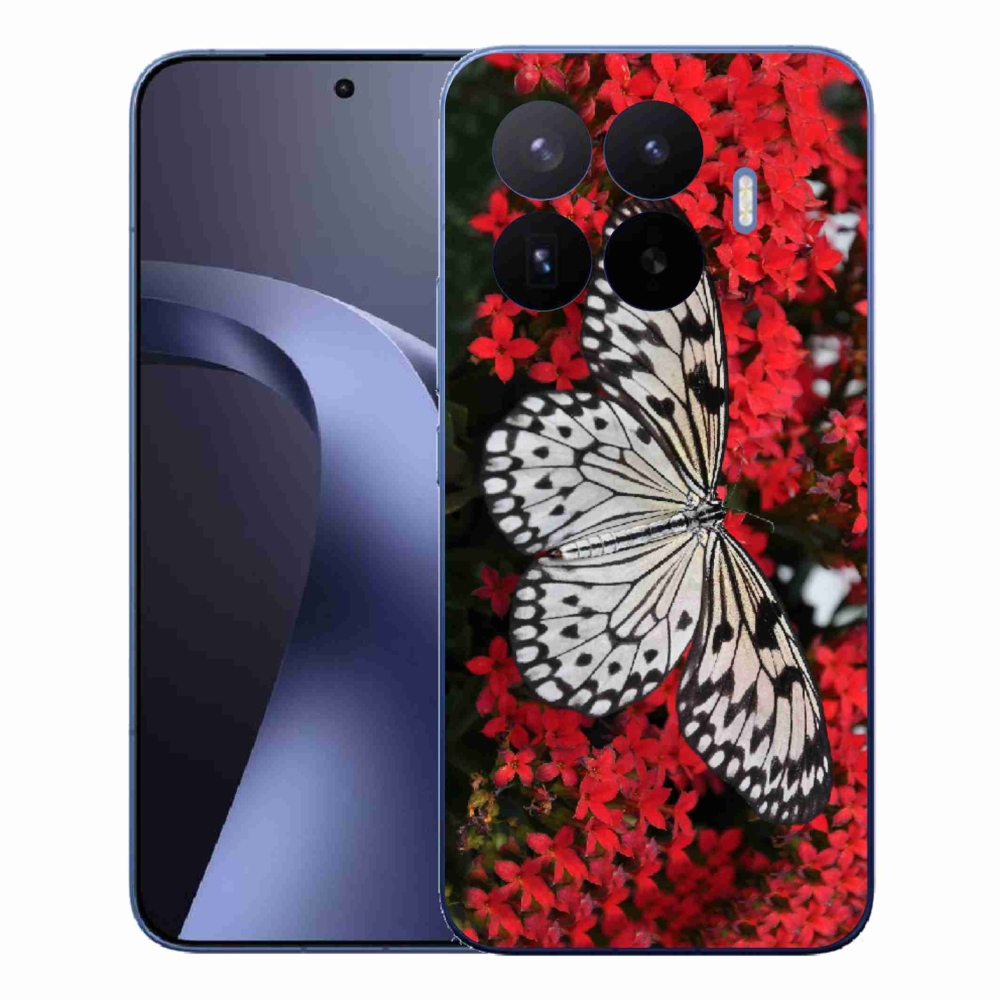 Gelový kryt mmCase na Xiaomi 17T Pro - černobílý motýl 1