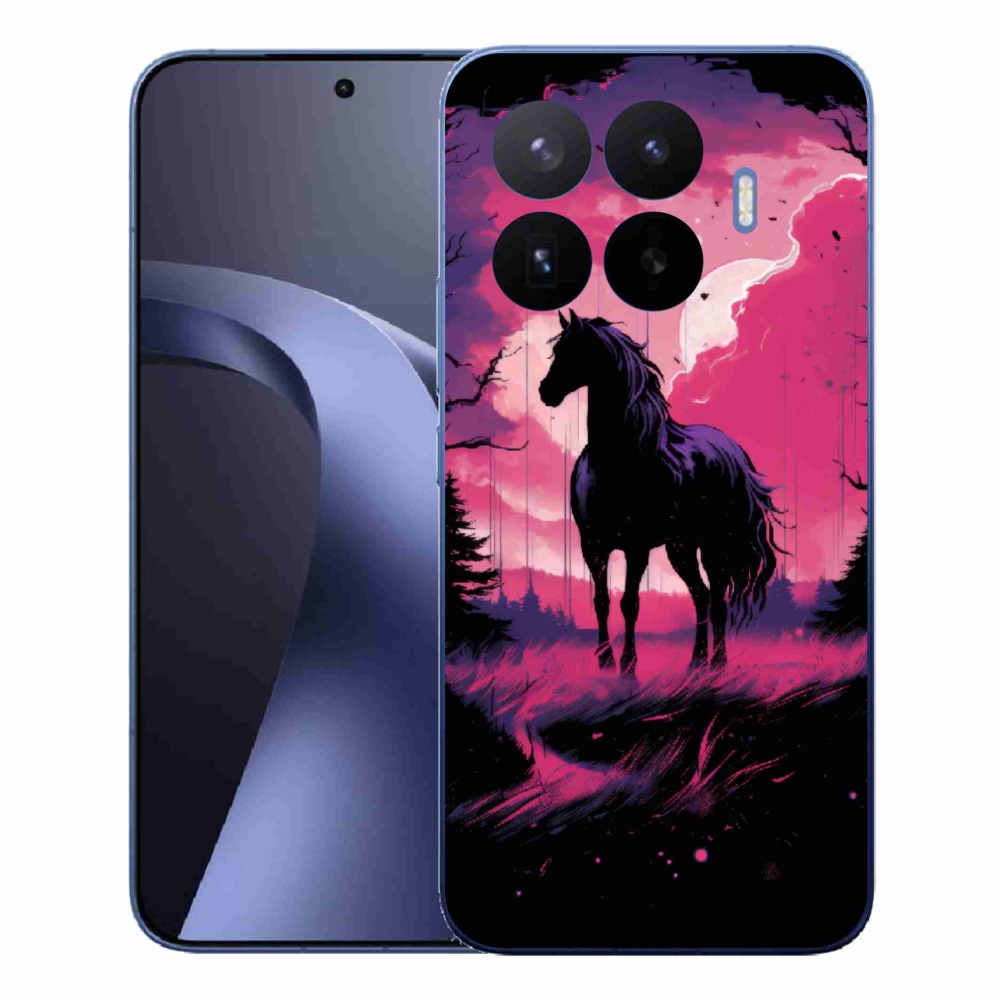 Gelový kryt mmCase na Xiaomi 17T Pro - černý kreslený kůň 1