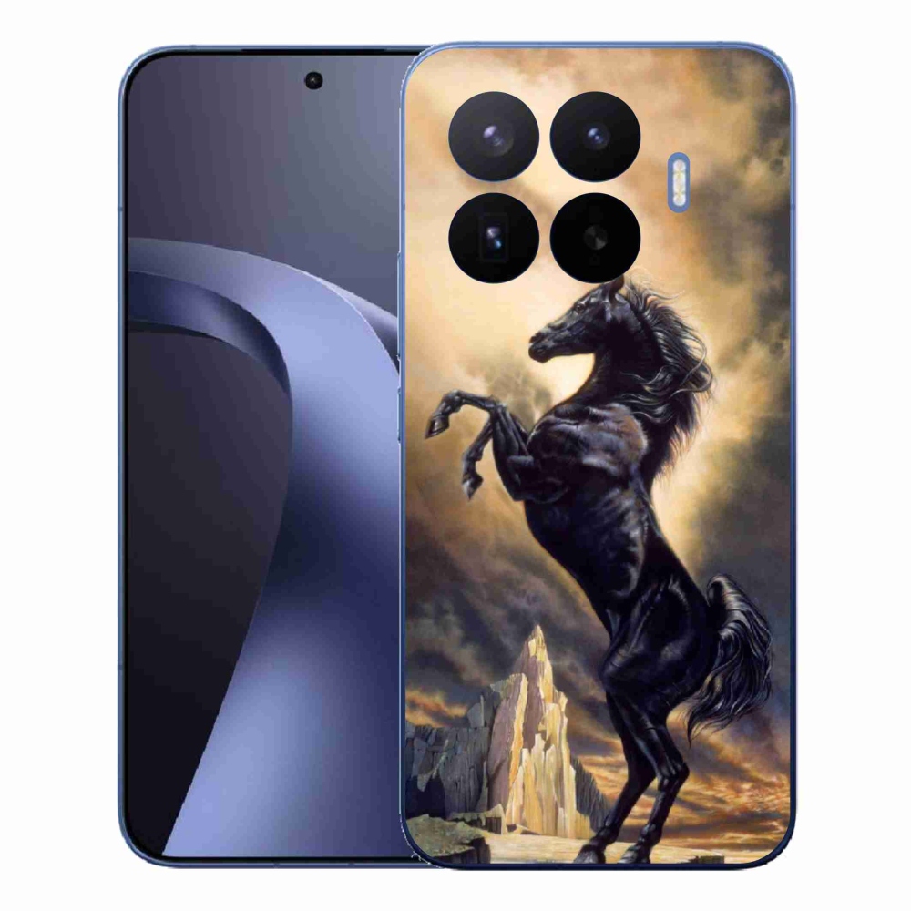 Gelový kryt mmCase na Xiaomi 17T Pro - černý kreslený kůň
